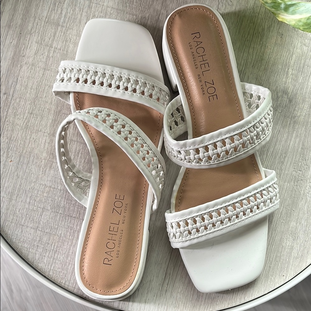 Rachel Zoe Norma White Double Strap Sandals - Picture 4 of 12
